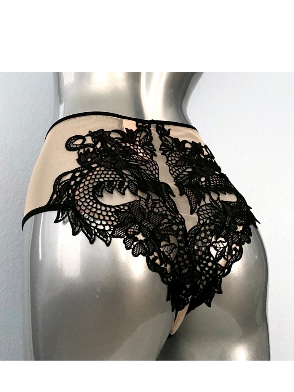 Victoria's Secret Black & Nude Bra, Panty & Thong Three Piece Set - Picture 9 of 15